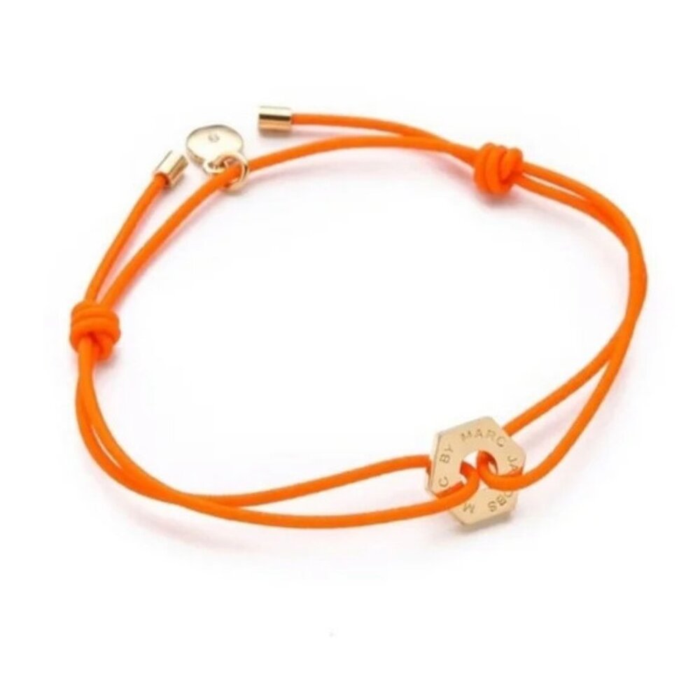 Marc by Marc Jacobs bolt Cord bracelet Fluoro Orange NWT